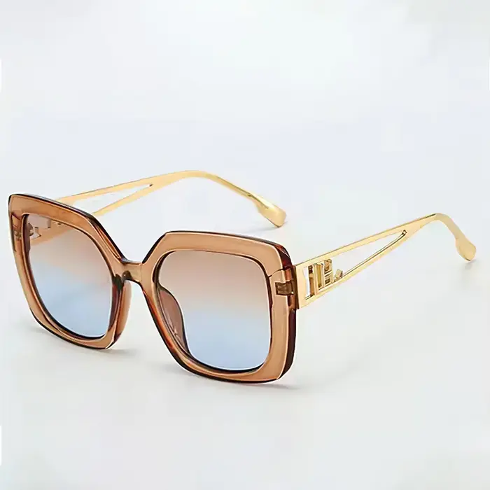 Nouveau 2025 lunettes de soleil Vintage pour femmes à la mode cadre Transparent dégradé lentille lun