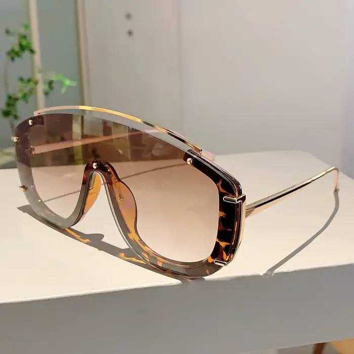 KAMMPT mode léopard femmes lunettes de soleil élégant dégradé Sports de plein air nuances de luxe en