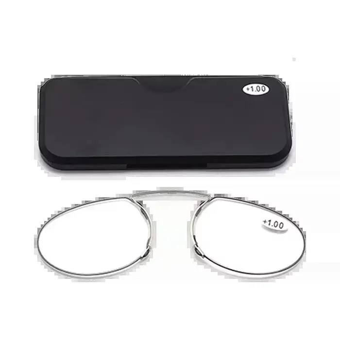 Lunettes de lecture à pince-nez sans bords, Mini lunettes paresseuses portables sans jambes pour hom