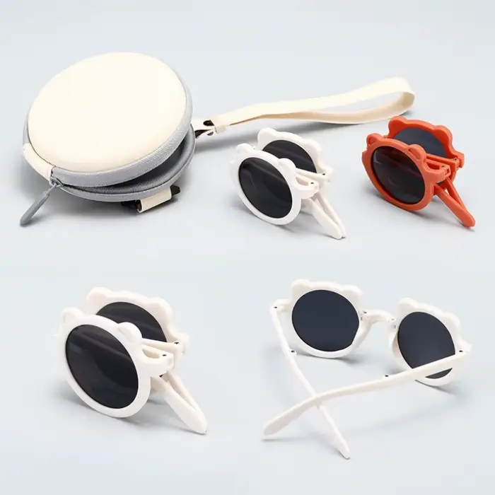 Mignon petit ours pliant enfants lunettes de soleil garçons filles Protection solaire