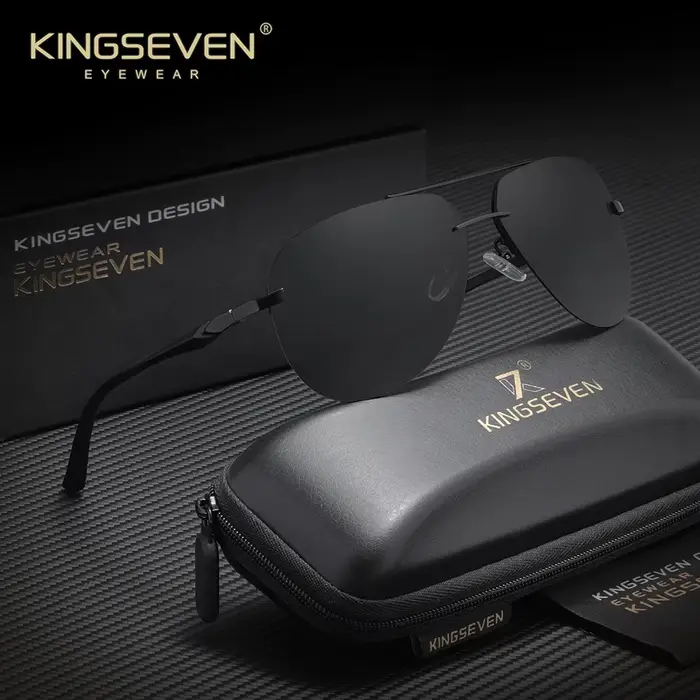 Lunettes de soleil polarisées sans monture KINGSEVEN UV400 pour hommes et femmes, idéales pour la co