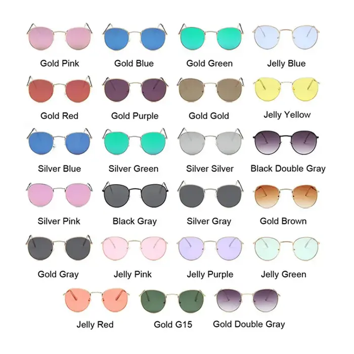 Vintage petites lunettes De Soleil rondes femme classique rétro marque Design lunettes De Soleil mâle miroir mode femme nuances Lunette De Soleil