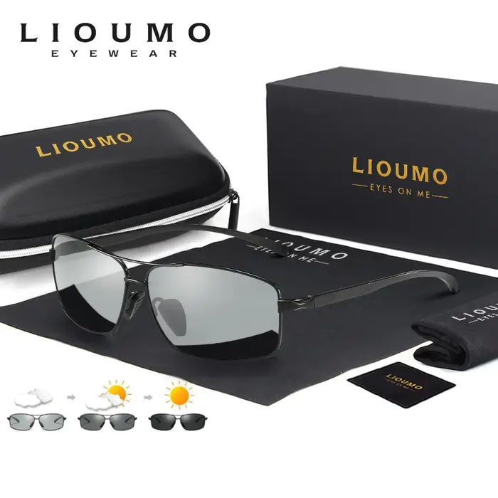 LIOUMO – lunettes de soleil polarisées pour hommes et femmes, photochromiques, de conduite, de quali