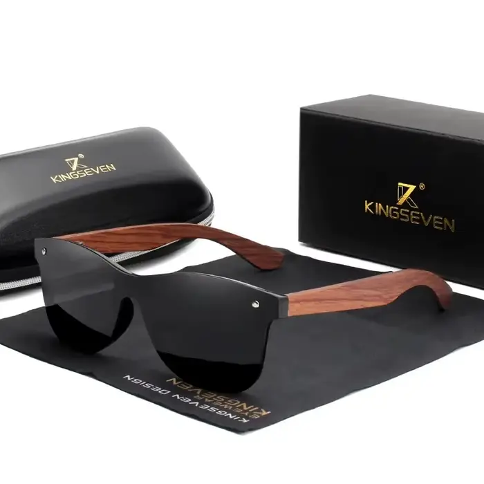 KINGSEVEN lunettes de soleil en bois naturel hommes Vintage classique polarisé mode femmes