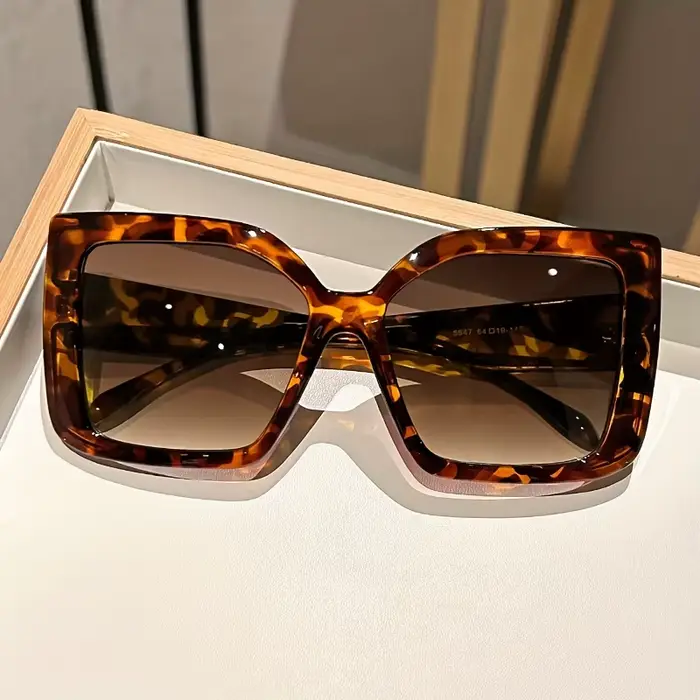 Lunettes carrées surdimensionnées à la mode, nouveau style, avec verres dégradés, montures chics en 