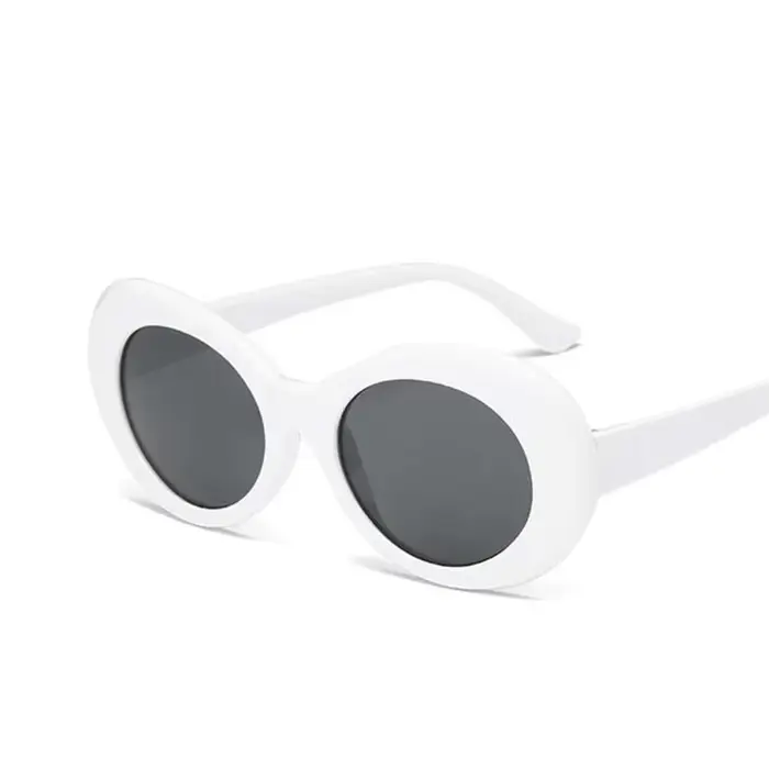 Vintage ovale rond lunettes De soleil femme marque lunettes De soleil design femme mâle noir blanc m