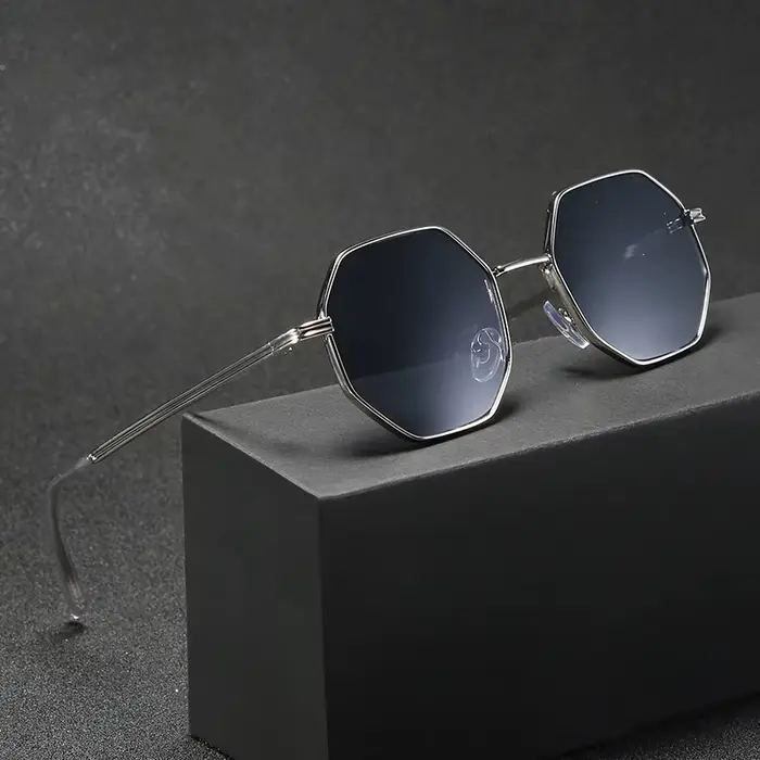 Lunettes de soleil polygone vintage pour hommes et femmes