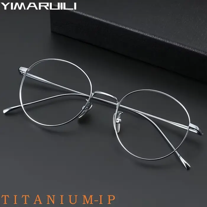 YIMARUILI mode Ultra-léger Flexible titane lunettes rétro rond optique Prescription hommes et femmes