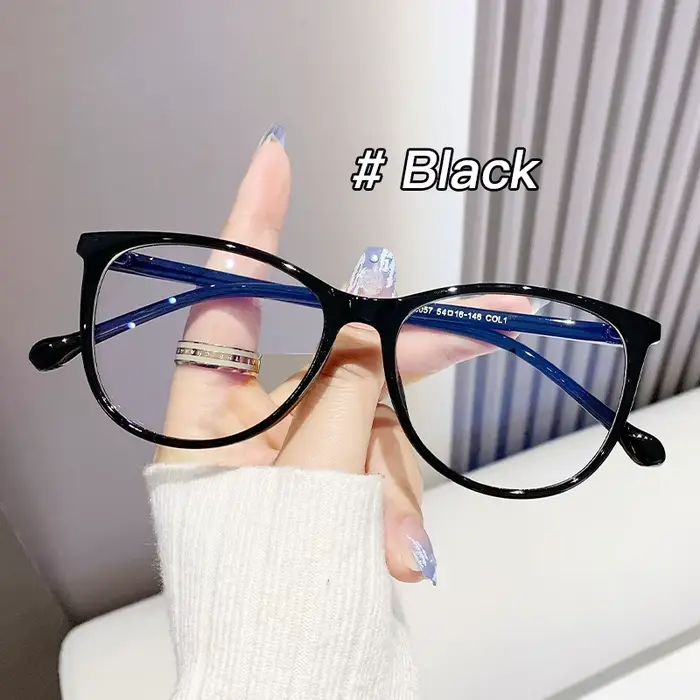Mode lumière plate miroir femmes lunettes cadre rétro hommes en plastique rond lunettes Frmae lunett