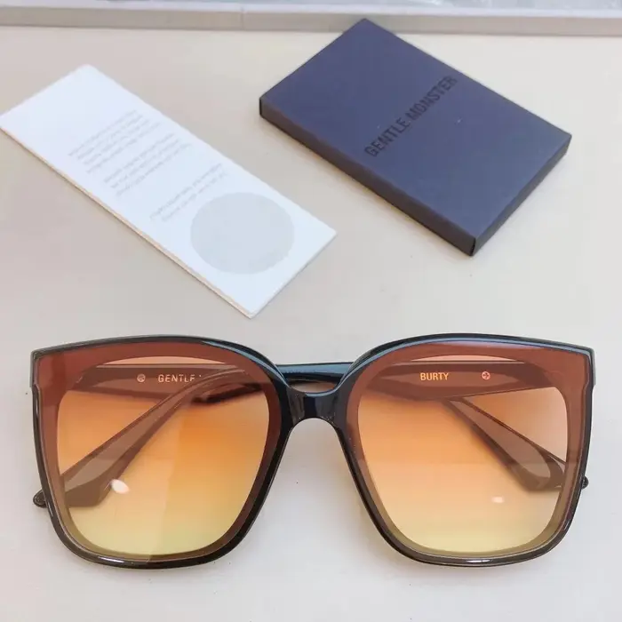 GENTLE MONSTER BURTY Lunettes de soleil carrées tendance pour hommes d'affaires, monture classique en acétate, lunettes de loisirs vintage pour femmes, étui aléatoire