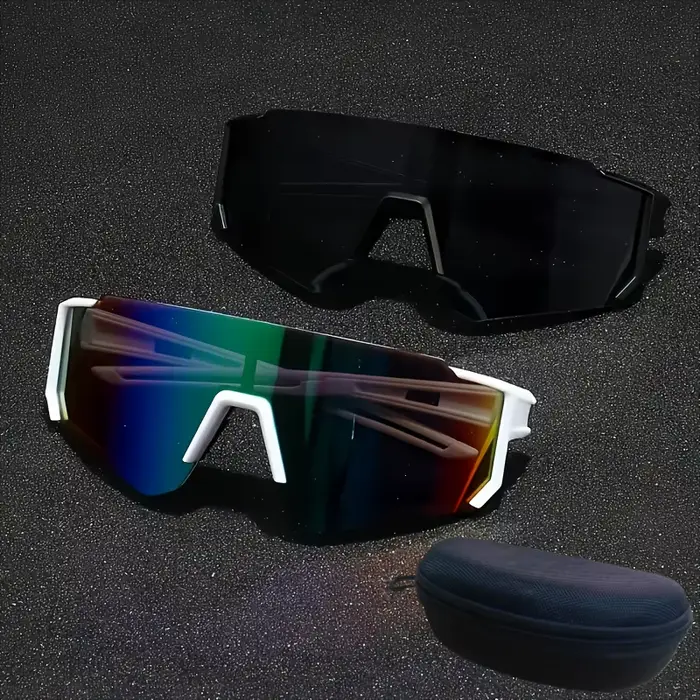 Lot de 2 lunettes tendance surdimensionnées pour hommes et femmes avec étui – Légères et durables