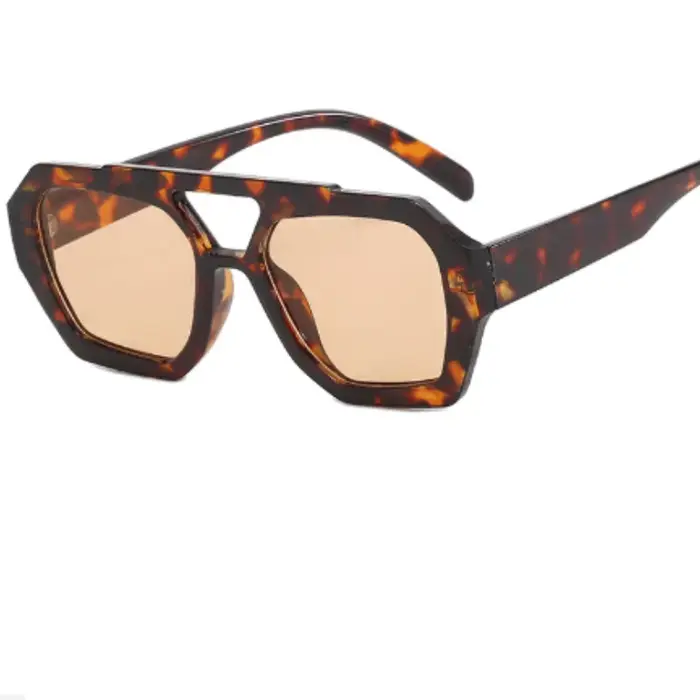 Lunettes de soleil irrégulières à double faisceau transfrontalier européennes et américaines 2023 Nouvelles lunettes de soleil rétro personnalisées populaires sur l'intérieur