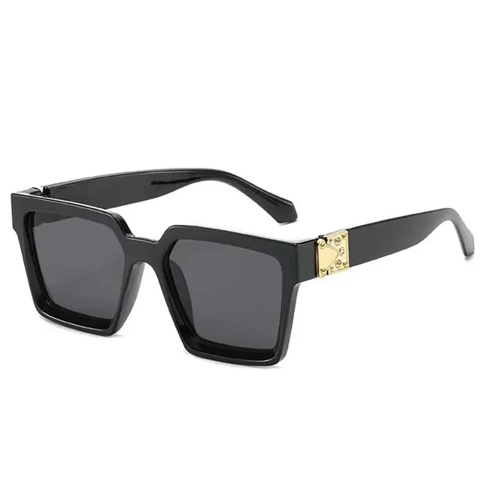 Millionaire marque de luxe concepteur carré en plastique lunettes de soleil femmes Steampunk surdime