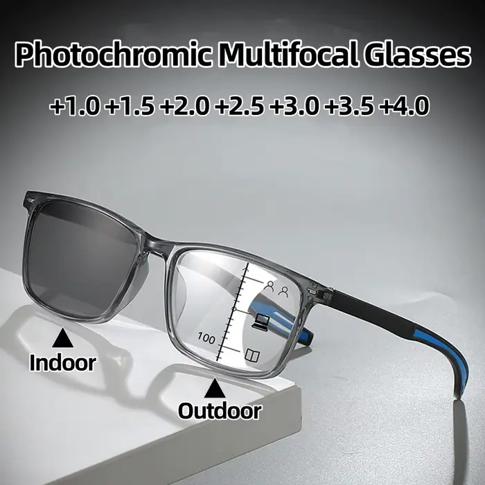 Lunettes de lecture progressives de sport Anti lumière bleue multifocale photochromique femmes rétro presbytie