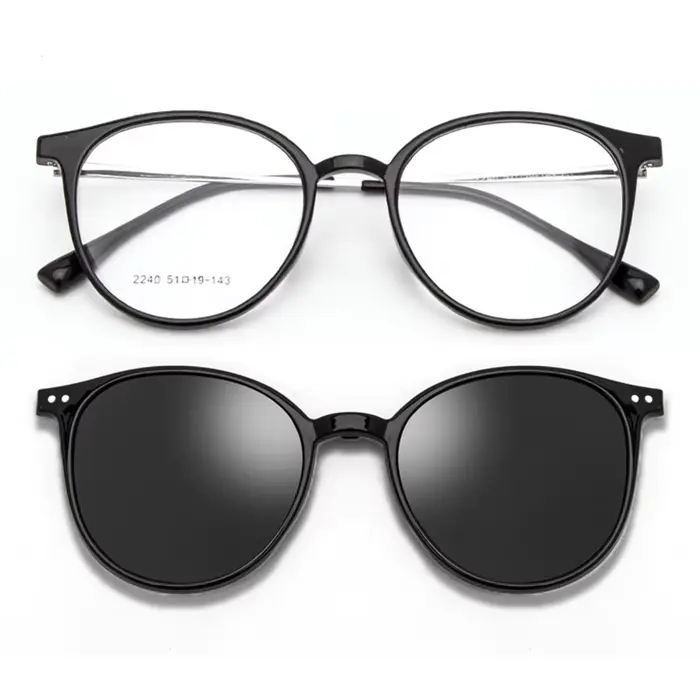 VICKY pince magnétique sur lunettes femmes conduite polarisé rond rose optique myopie lunettes homme