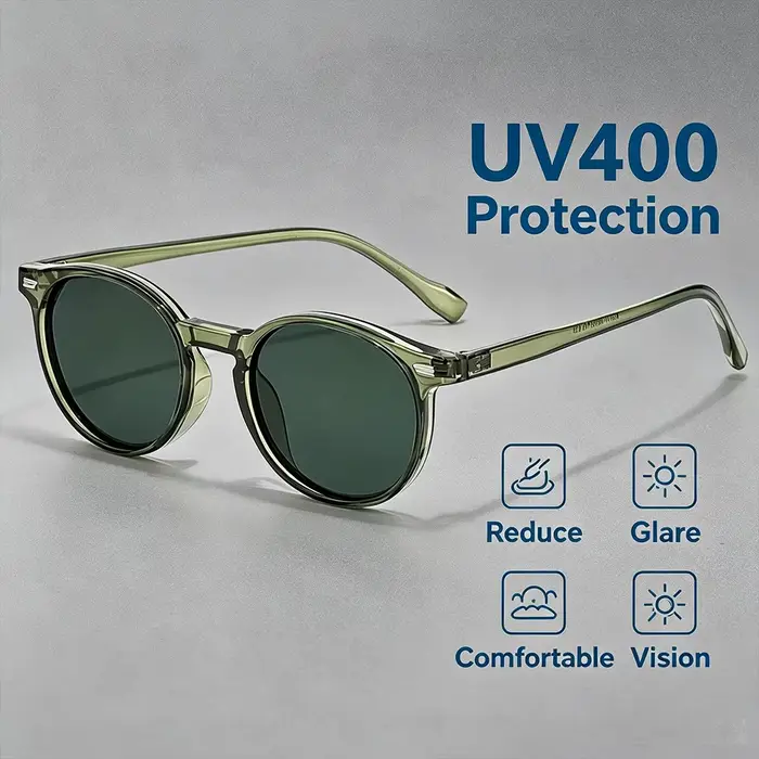 HBK mode lunettes De Soleil polarisées hommes rond TR90 cadre