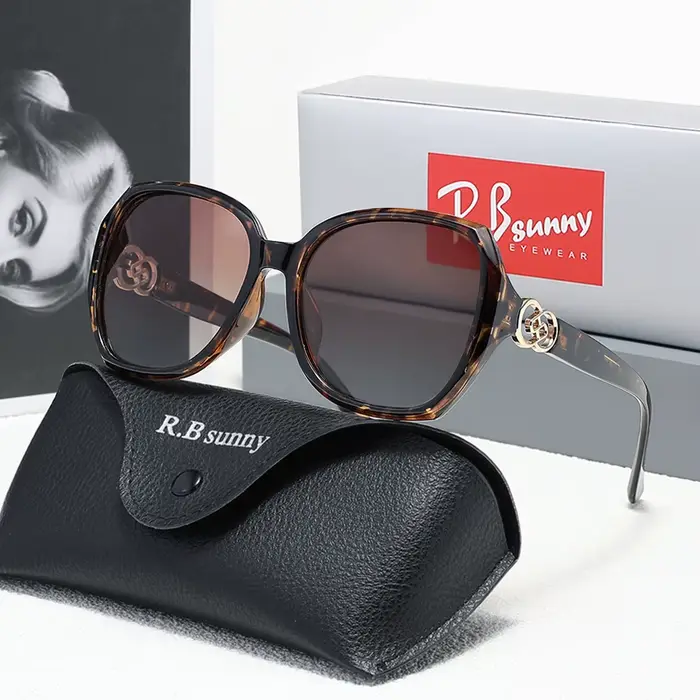 Lunettes de soleil polarisées à grande monture pour femmes, verres de styliste de marque pour dames,