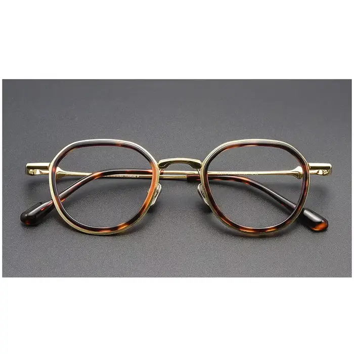 Lunettes en acétate + purTitannium faites à la main, monture à sourcils, optique, motifs délicats, V