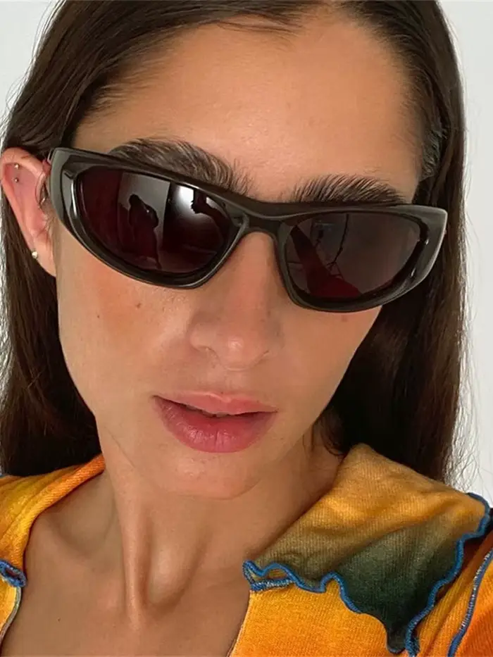 Lunettes de soleil vintage Y2K punk œil de chat pour femme