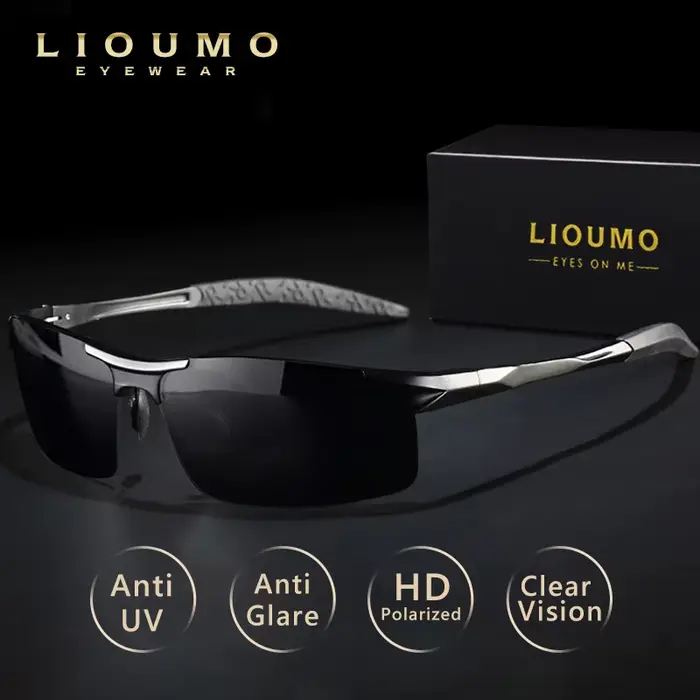Lunettes de soleil polarisées de luxe en aluminium 2026 pour homme, vision jour et nuit, anti-ébloui