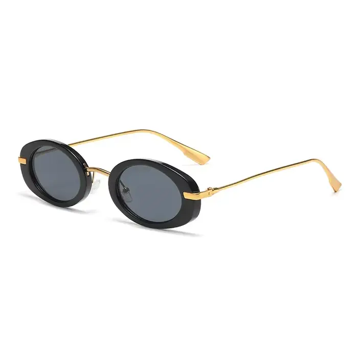 Lunettes de soleil ovales à petite monture pour femmes et hommes, pare-soleil rétro UV, marque de lu