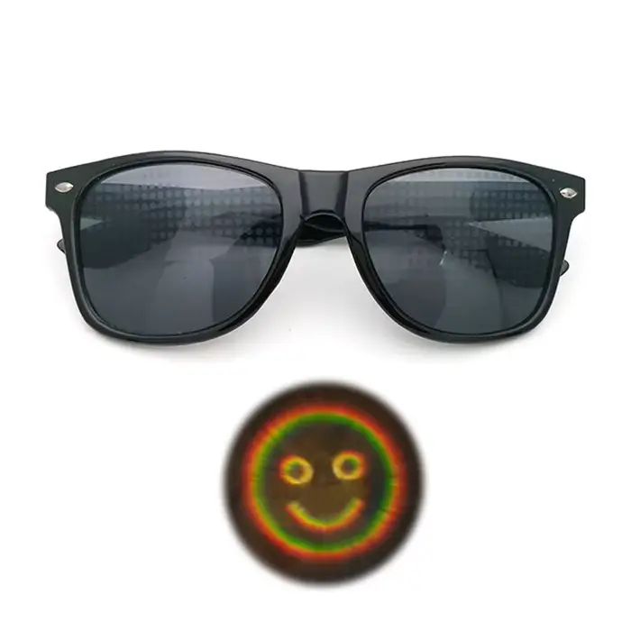 Lunettes de Diffraction effet prisme 3D pour femmes, lunettes de soleil rectangulaires arc-en-ciel, 