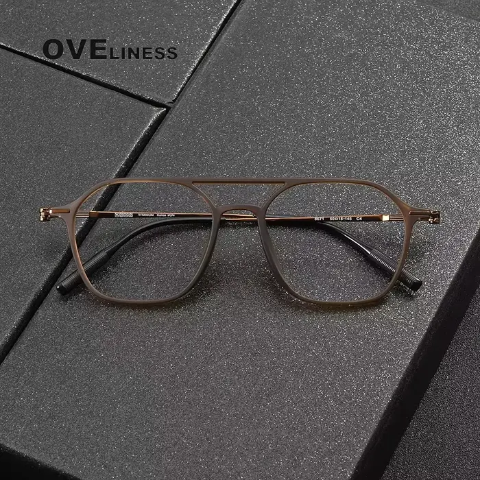 Monture de lunettes en titane 2025 acétate pour hommes et femmes, montures de lunettes carrées rétro