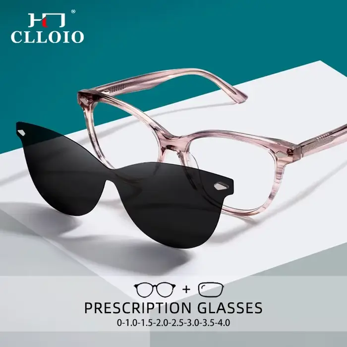 CLLOIO-Lunettes de myopie à clip magnétique en acétate pour femmes, lunettes de lecture anti-rayons 