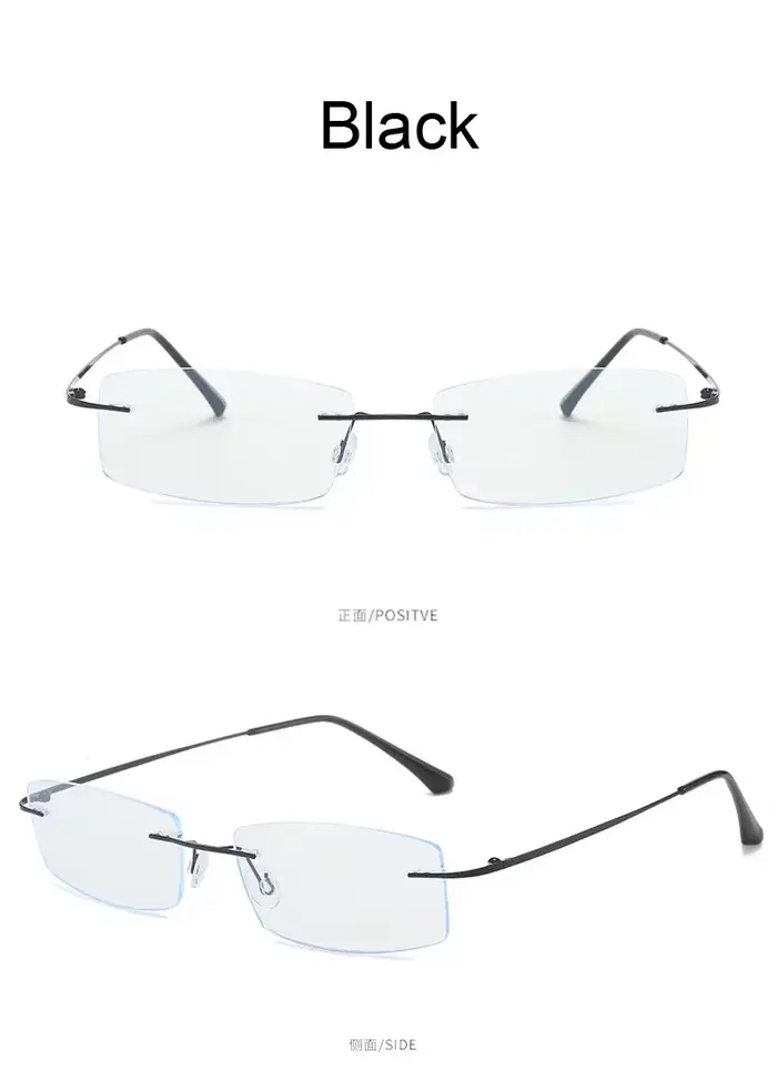 Lunettes Ultra légères sans cadre en fil d'or, belles lunettes élégantes Anti-lumière bleue pour la 