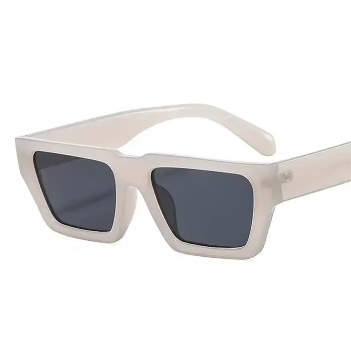 Lunettes de soleil carrées pour hommes et femmes, style rétro, populaires, verres miroir noirs, mont