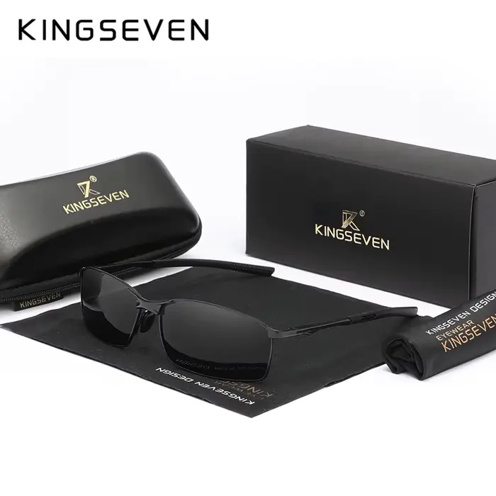 KINGSEVEN – lunettes de soleil polarisées à monture rectangulaire pour hommes, monture en métal, lun