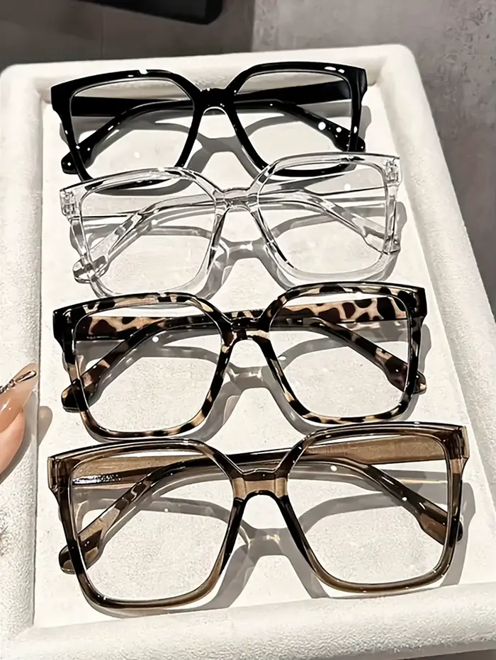 Lunettes géométriques élégantes, simples et élégantes, avec verres transparents, adaptées à la lectu
