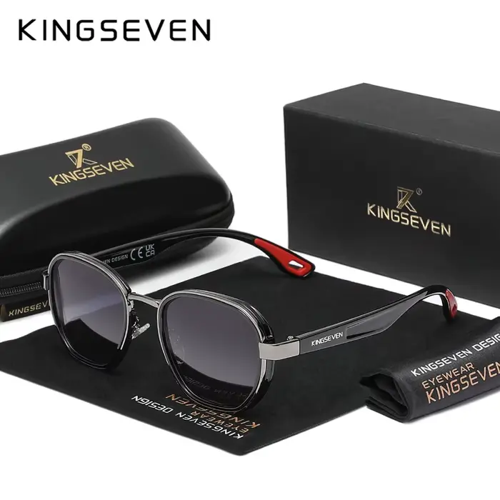 KINGSEVEN lunettes de soleil hommes polarisées UV400 rétro luxe mode lunettes pour femme mâle cadre 