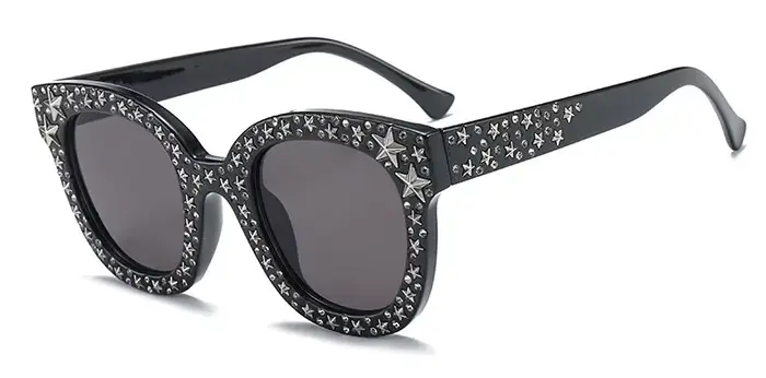 CCSPACE – lunettes de soleil pour femmes, brillantes, plusieurs étoiles, carrées, marque de styliste