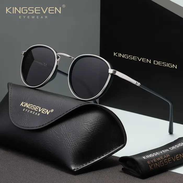 KINGSEVEN – lunettes de soleil à monture ronde décontractée pour hommes et femmes