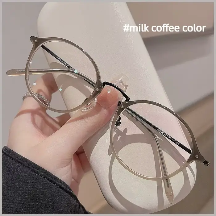Nouvelle monture de lunettes coréenne en titane TR pour femmes, monture ovale tendance et élégante, 