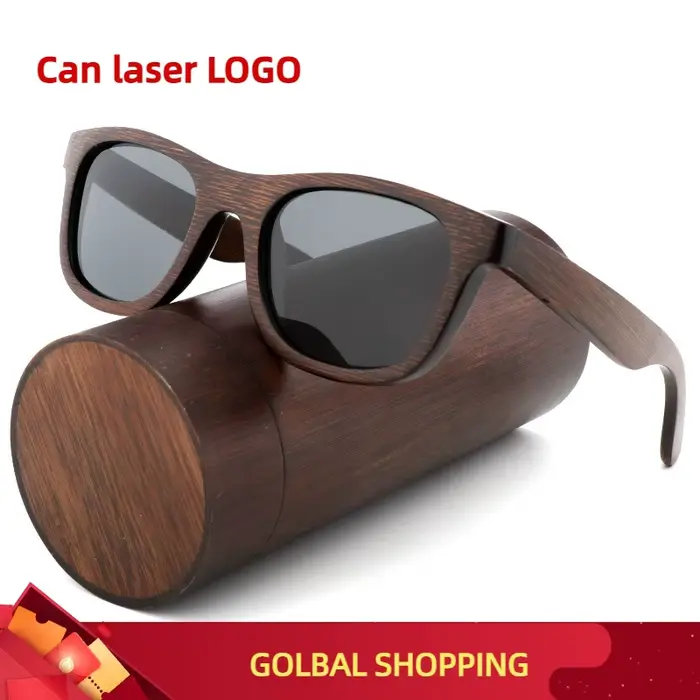 Meilleures lunettes de soleil de luxe faites à la main hommes polarisées zèbre Vintage bambou bois f