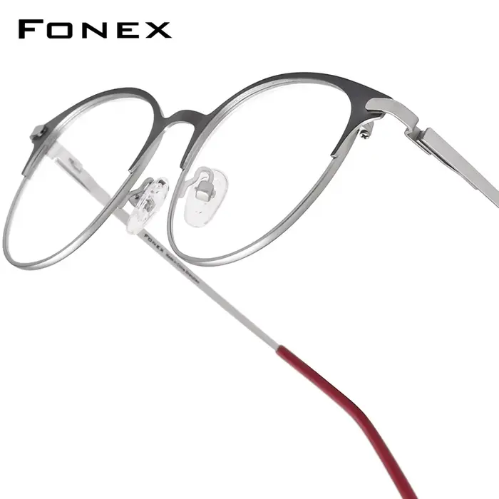 FONEX alliage lunettes cadre femmes ultraléger Vintage rond