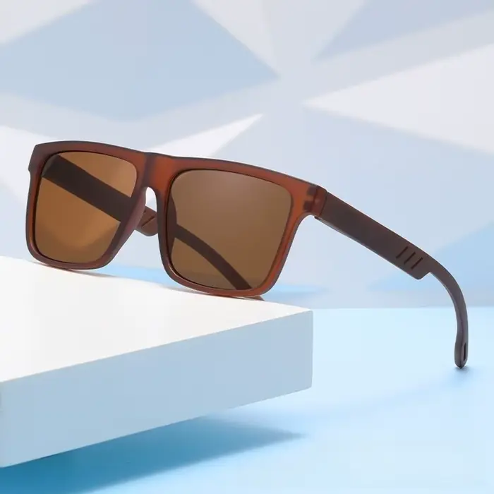 Lunettes de soleil carrées avec monture en bois de bambou, style vintage classique, protection UV400