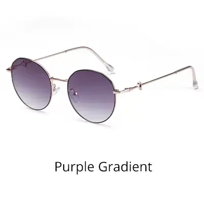 Ralferty-Lunettes de soleil rondes vintage pour femmes, monture légère en métal, verres dégradés UV4