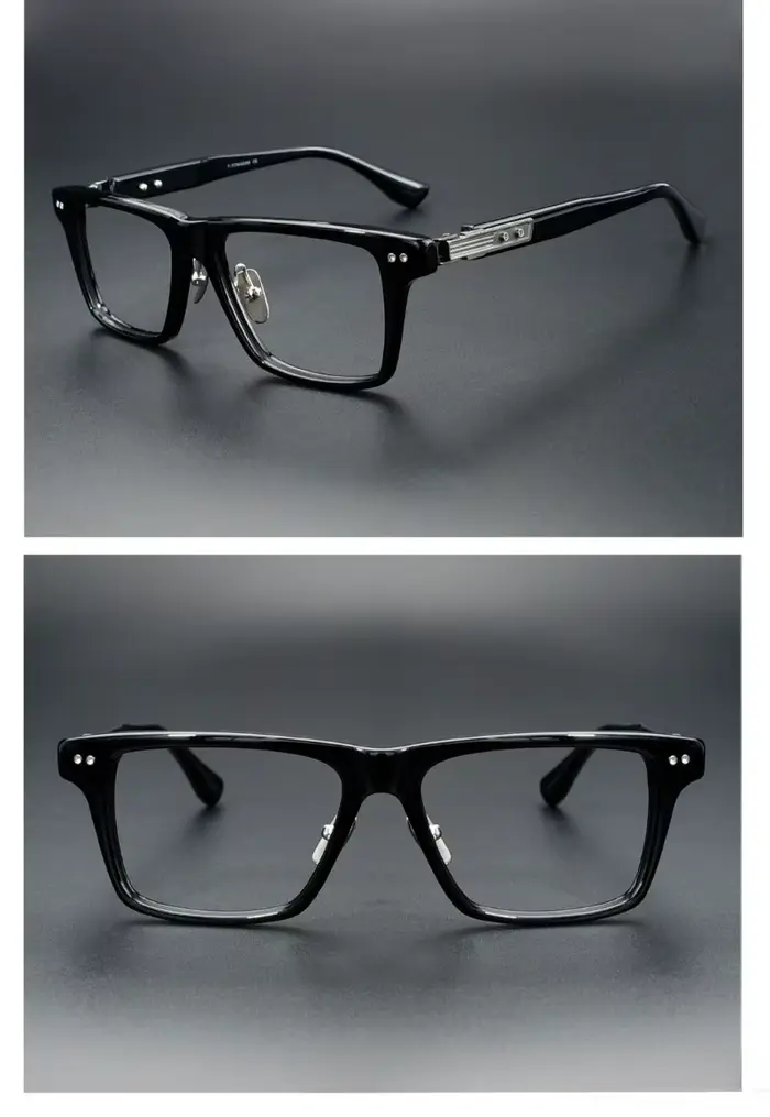 Montures de lunettes de vue en acétate pour hommes DTS-407, en titane, carrées, faites à la main, st