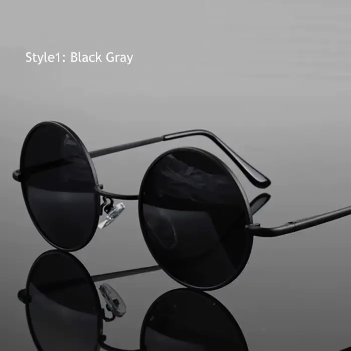 Lunettes de soleil polarisées rondes rétro Vintage pour hommes et femmes, monture métallique en alli