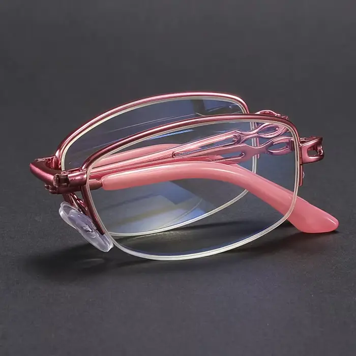 May Flower – lunettes de lecture pliantes pour femmes, monture de couleur rose, bloquant la lumière 