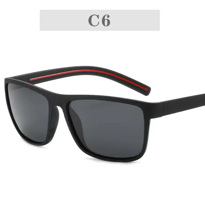 Lunettes de soleil polarisées de Style sportif pour hommes, élastiques, noires, confortables, pour l