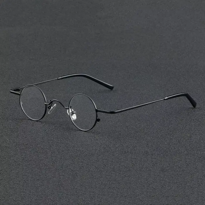 Lunettes rondes vintage en titane de 35mm, design japonais, légères avec verres clairs