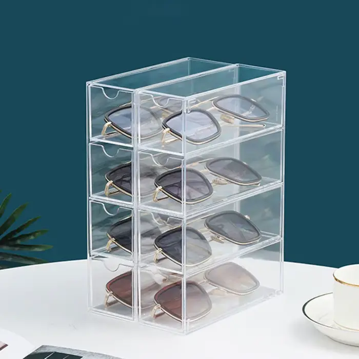 Étui à lunettes en acrylique multifonctionnel