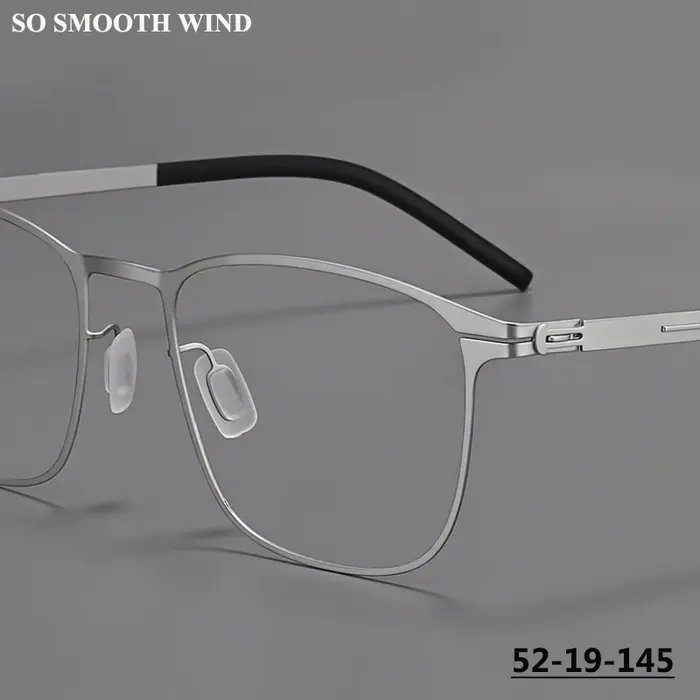 Allemagne sans vis carré lunettes cadre hommes ultraléger marque d'affaires lunettes Design lunettes pour femme mince acier jante lunettes