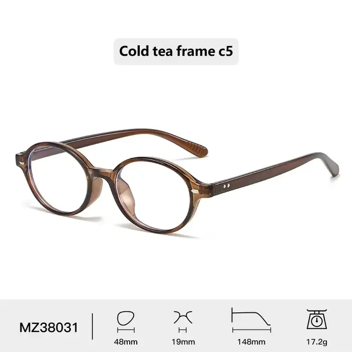 Petites lunettes ovales minimalistes pour femmes, monture TR90, verres Plano bloquant la lumière ble