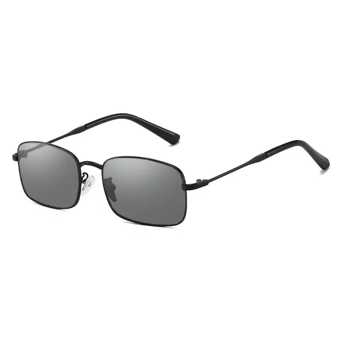 Lunettes de lecture teintées carrées en métal pour hommes, verres gris, lunettes presbytes finies, l