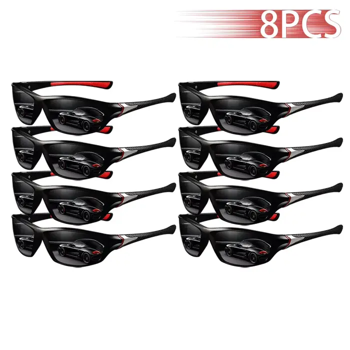 8 Paires de Lunettes de Soleil Sportives Vintage Tendance pour Hommes et Femmes, Idéales pour la Con